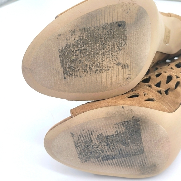 ALDO Caged Brown Ankle Bootie Heels Sz 9.5 - Picture 10 of 11